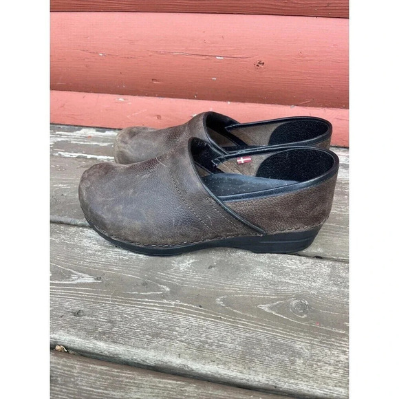Sanita Brown Leather Original Danish Women's Casual Clogs Size EU 42 US 11 - Picture 5 of 6